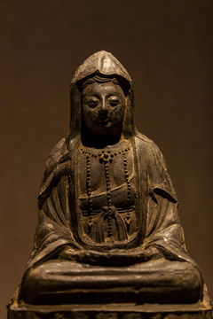 清代观音菩萨铜坐像