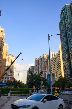 广州天河区城市街道建筑外貌