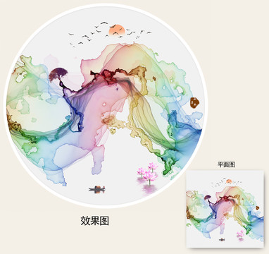 新中式抽象意境水墨畫禪境水墨