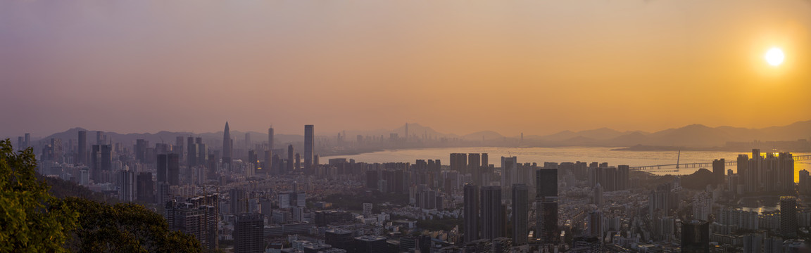 深圳湾日出全景