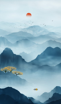 山水背景墻