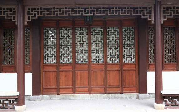 中式木门背景