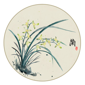 水墨蘭花