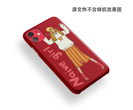 女孩插畫手機殼封面圖