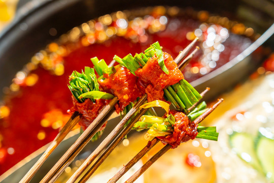 韭菜牛肉串串