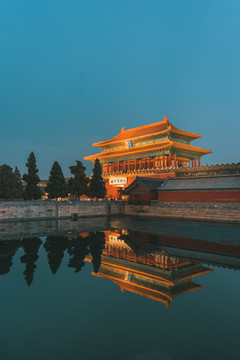 故宫博物院神武门夜景