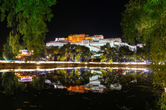 布达拉宫夜景