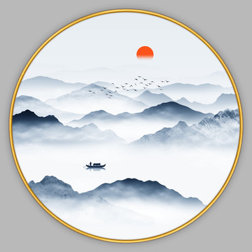 圓形山水畫