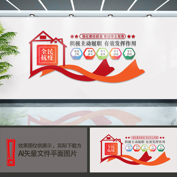 新冠疫情防控服務(wù)站黨建文化墻