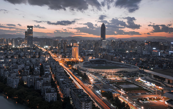 温州城市风景夜景