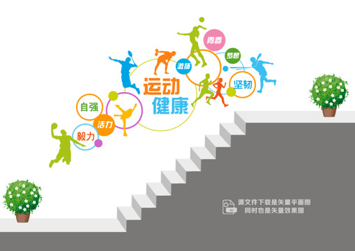 體育運(yùn)動(dòng)樓道宣傳墻