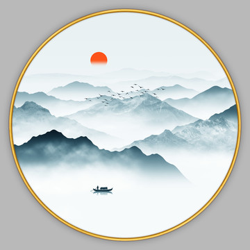 圓形山水畫