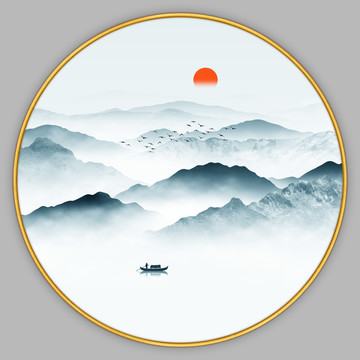 圓形山水畫