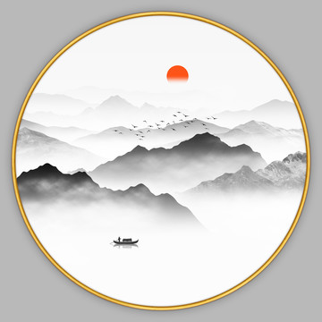 圓形山水畫