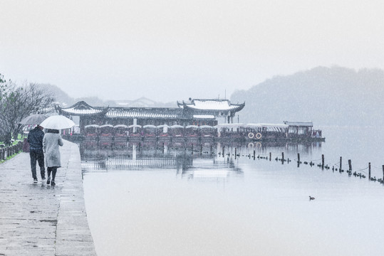 杭州西湖雪景冬景