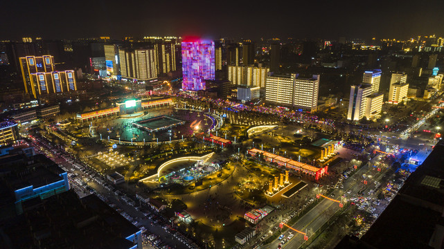 山西运城南风广场夜景