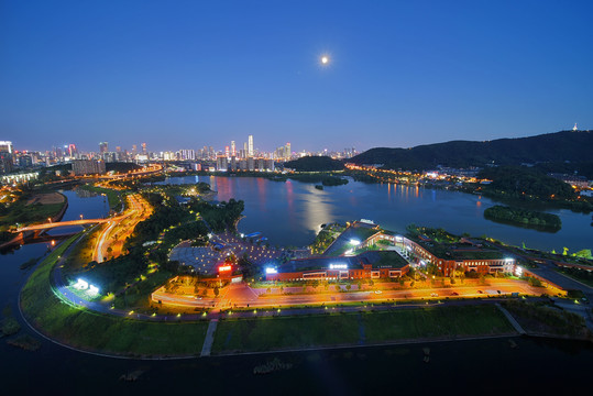 长沙西湖文化园城市建筑风光夜景
