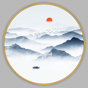 圓形山水畫