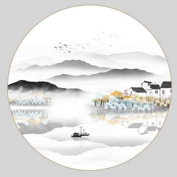 抽象水墨山