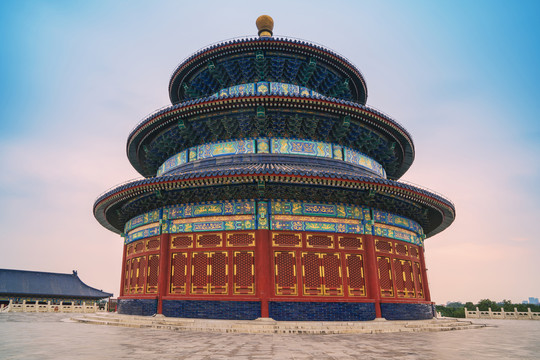 北京天坛公园历史古建筑风光