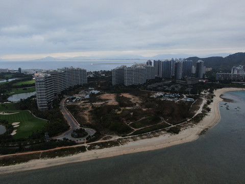 航拍三亚湾海景