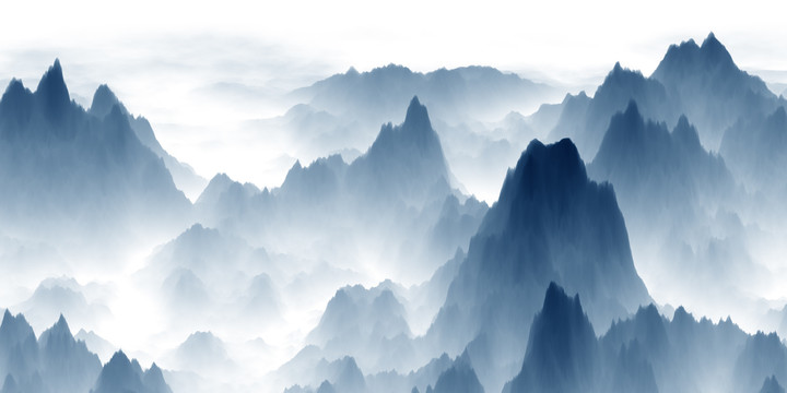 新中式山水背景墻