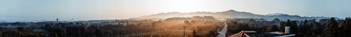 吐霞村后乐坪清晨全景