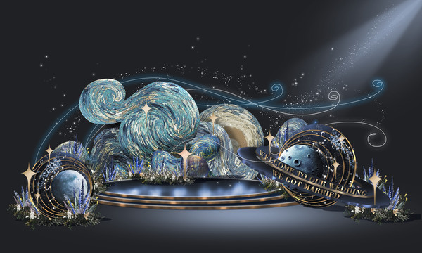 梵高油畫風(fēng)星空婚禮效果圖