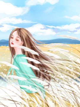 唯美少女插畫