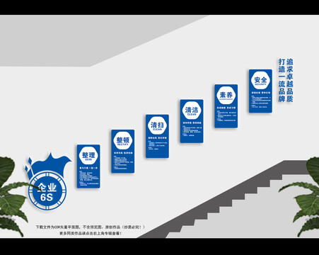 企业6S楼梯文化墙