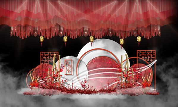 中式婚禮迎賓區(qū)