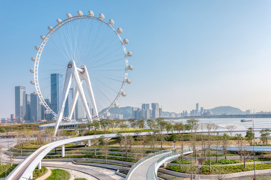 深圳宝安前海欢乐港湾摩天轮美景