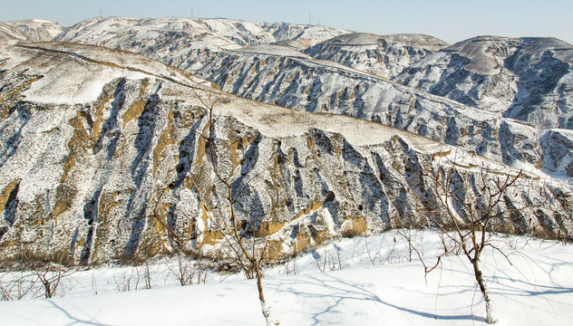 黄土高原雪景