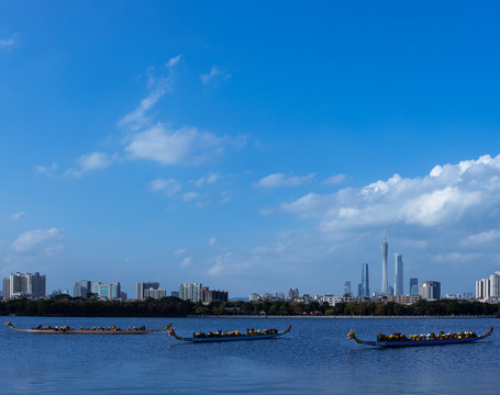 海珠湖与广州城市建筑