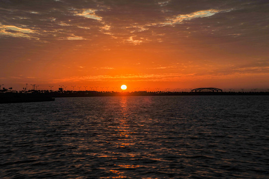 滴水湖夕阳