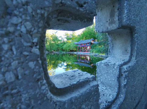 北京大学鸣鹤园一框小景