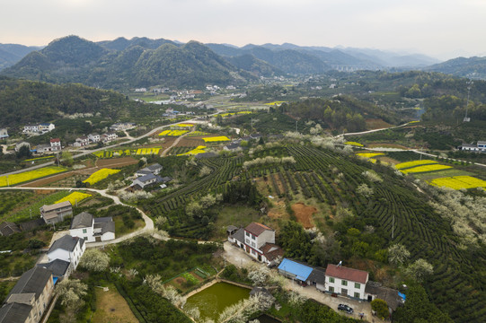 湖北宜昌架锅山村春天风光