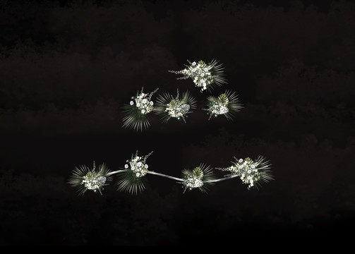 白綠色婚禮手繪花藝高清PS分層
