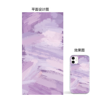 紫色水彩手机壳图案