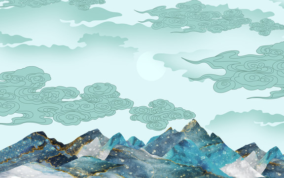 云紋山背景墻