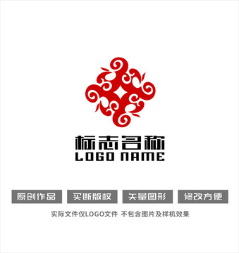 飞鸟祥云旋转Xlogo