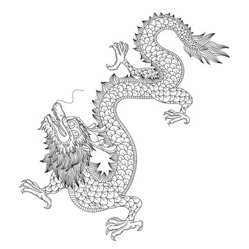 原創(chuàng)龍飛天線條元素