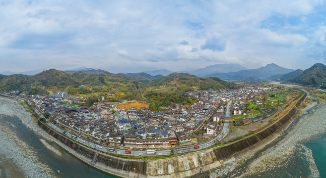 彭州海窝子古镇全景图