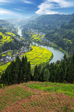 凯江大回湾风景