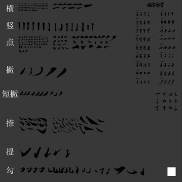 毛筆字筆觸