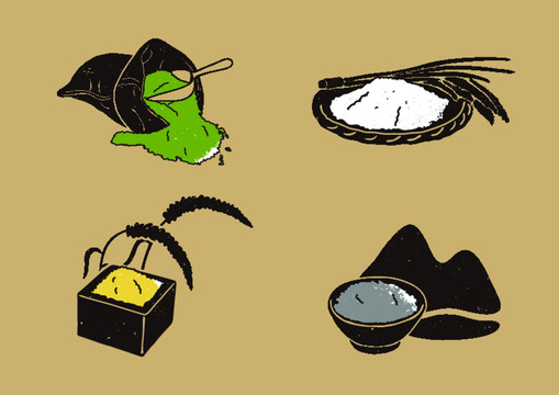 四色小米矢量插畫