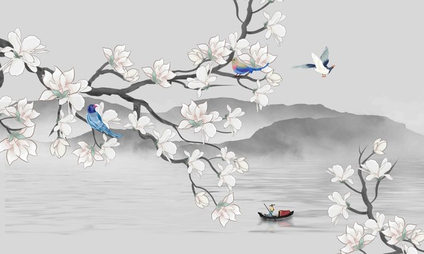 意境工筆花鳥山水畫