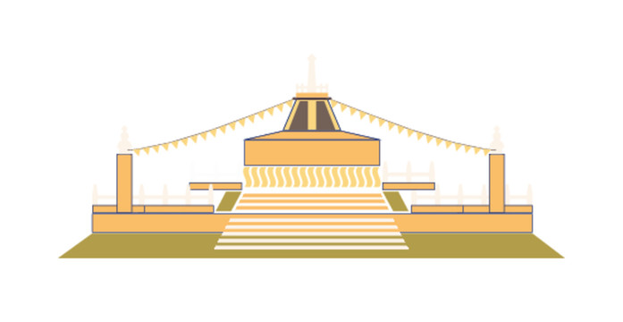 內(nèi)蒙古特色元素敖包建筑