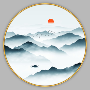 禅意山水装饰画