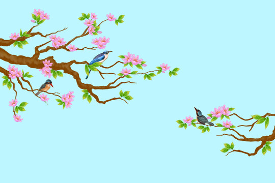 清新花鳥藝術裝飾畫